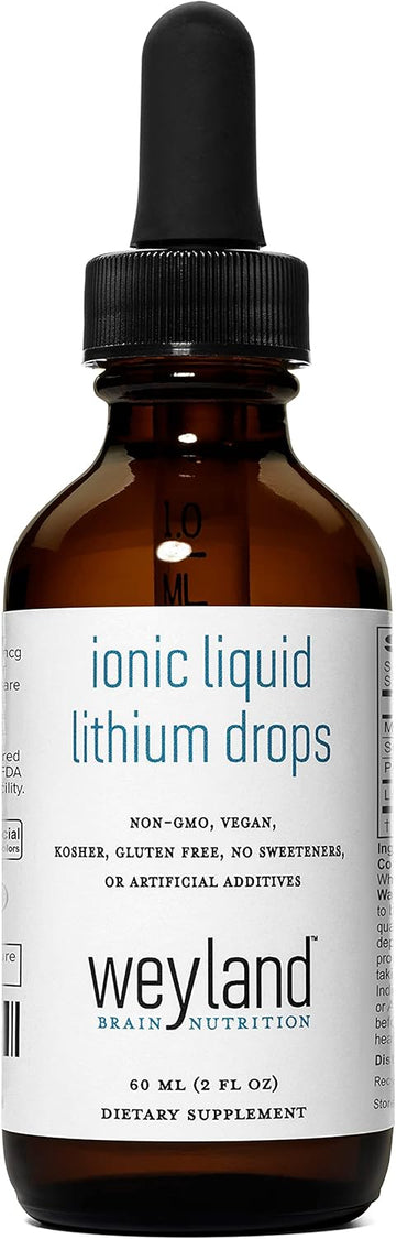 Ionic Liquid Lithium Drops - Magnesium, Sodium, Potassium, Lithium - Mood Support And Brain Health - Trace Mineral Drops, 60 Ml (2 Fl Oz)
