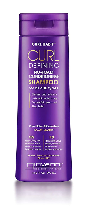 Giovanni Curl Habit Curl Defining No Foam Conditioning Shampoo - Shampoo For Curly Hair, Curly Hair Products, Conditioning Shampoo, Helps Improve Curl Texture, Cruelty-Free, Silicone Free - 13.5 Oz