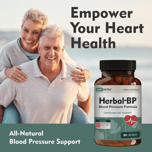 Herbal-Bp Natural Blood Pressure Supplement For Circulatory Health | Grape Seed Extract, Garlic, Hawthorn, Olive Leaf & Ashwagandha (90 Capsules)