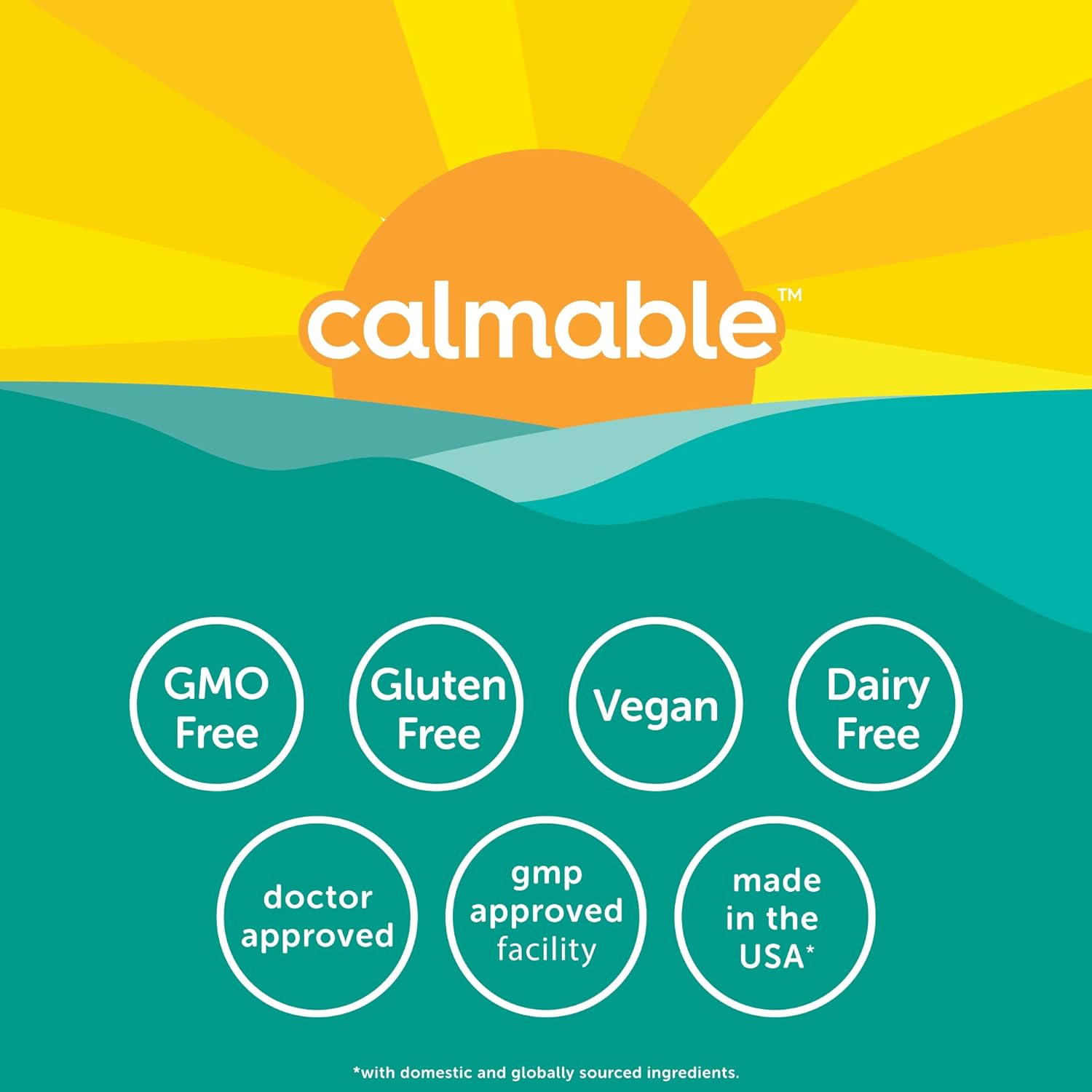 Calmable Stress Relief Aid for Teens - Vegan - Pyridoxine B6, L-Theanine - Vitamin Dietary Supplement - 60 Capsules : Health & Household