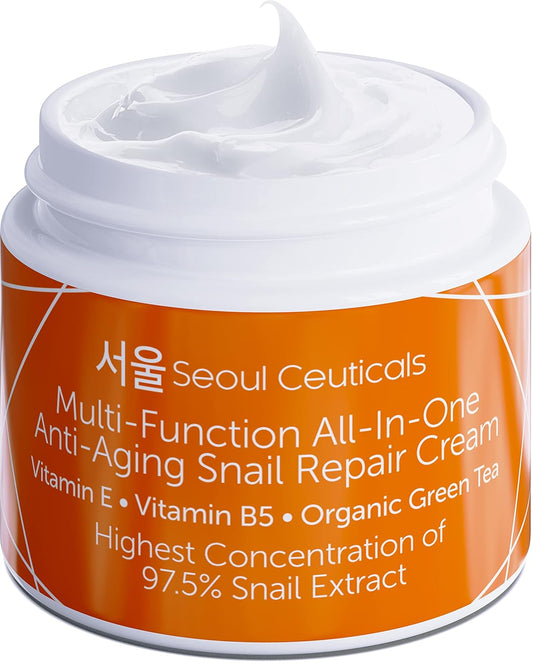 Seoulceuticals Korean Skin Care Set - Contains Snail Cream Moisturizer + Korean Jelly Mask - This Potent Korean Skincare Set Provides Healthy, Youthful & Glowing Skin