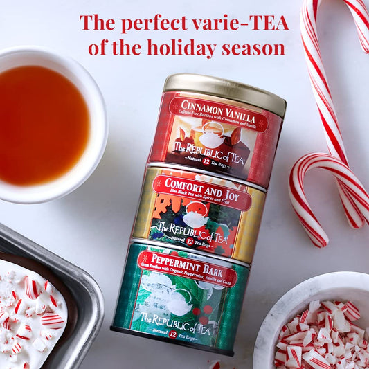 The Republic Of Tea – Holiday Stackable Tea Tin, Seasonal Assortment, 36 Tea Bags