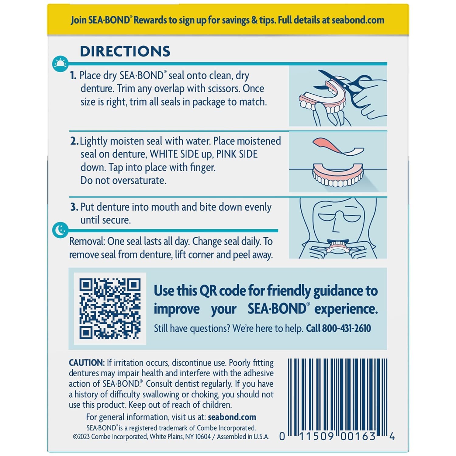 Sea-Bond Denture Adhesive Wafers Lowers Original 15 Each By Sea-Bond : Health & Household