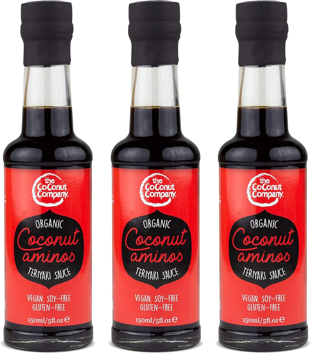 Organic Coconut Aminos - Teriyaki - 150Ml - 3 Bottles, Vegan, Naturally Fermented, No-Soy, Low Salt, Non-Gm, Gluten-Free