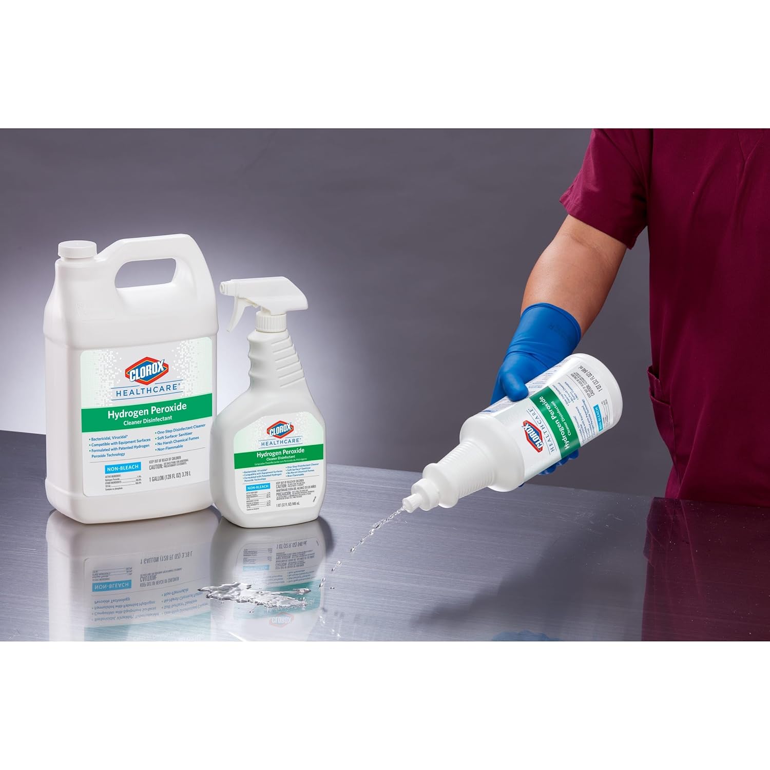 Clorox Healthcare Hydrogen Peroxide Cleaner Disinfectant Pull-Top, 32 Ounces Each (Pack Of 6)