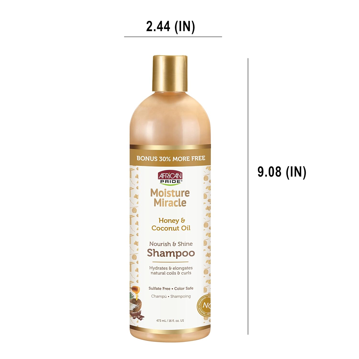 African Pride Moisture Miracle - For Natural Coils & Curls, Nourishes & Shines, Sulfate Free, Color Safe (Shampoo) : Beauty & Personal Care