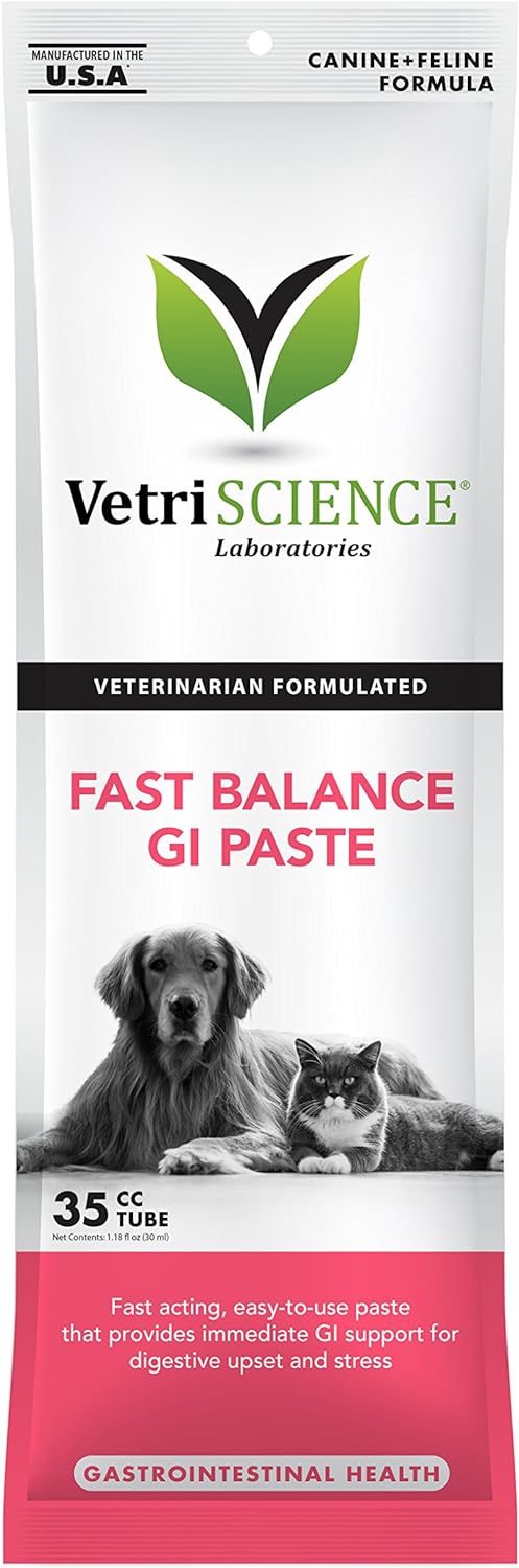 VetriScience Fast Balance GI Paste for Dogs and Cats, 35cc - Gastro Intestinal Support for Gut Health and Food Sensitivites