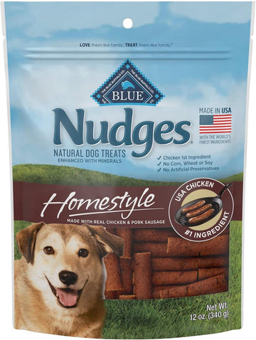 Blue Buffalo Nudges Homestyle Natural Dog Treats, Chicken And Pork, 12Oz Bag