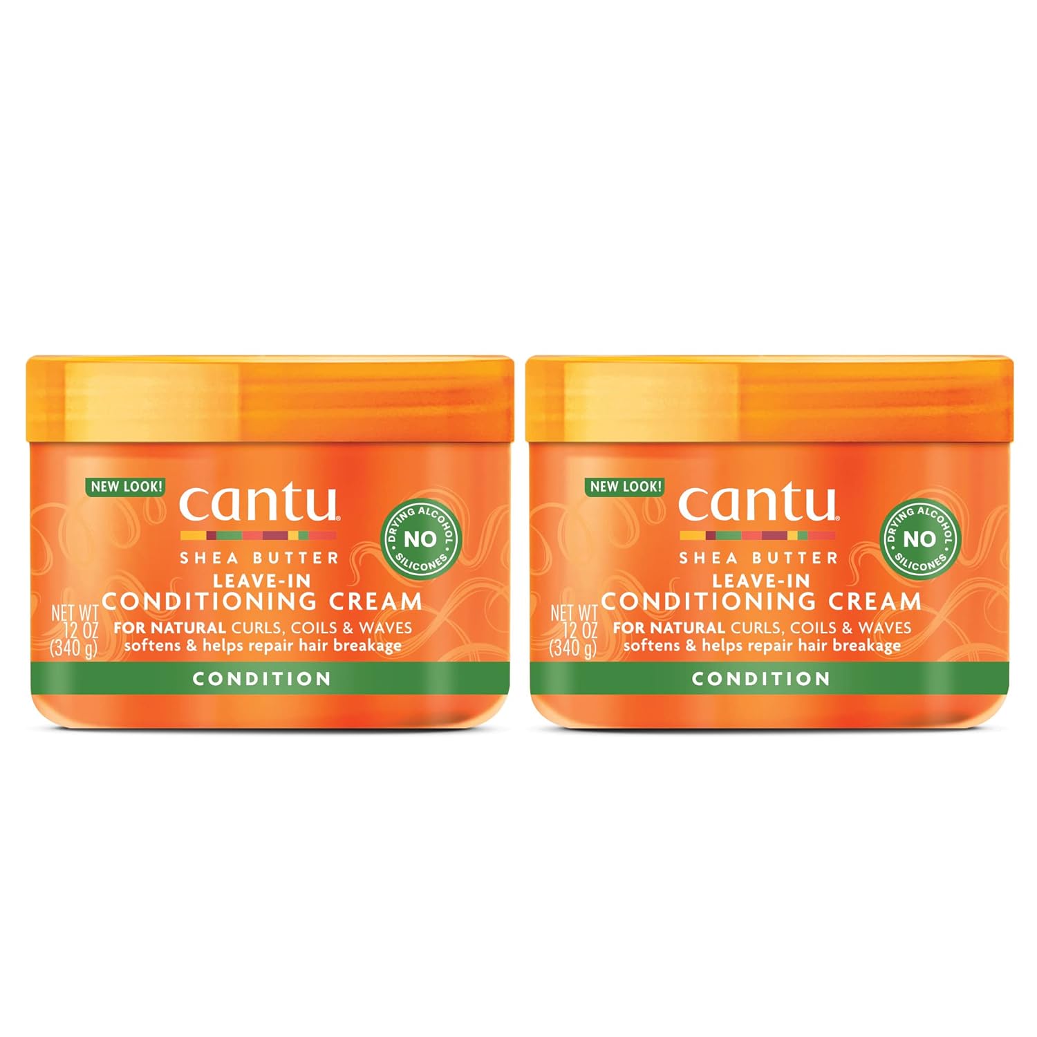 Cantu Leave-In Conditioning Cream For Natural Hair With Pure Shea Butter, 12 Oz (Pack Of 2) (Packaging May Vary)