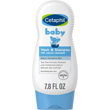 Cetaphil Baby Shampoo And Body Wash With Organic Calendula, Tear Free, Hypoallergenic, Ideal For Everyday Use, Dermatologist Tested, 7.8Oz