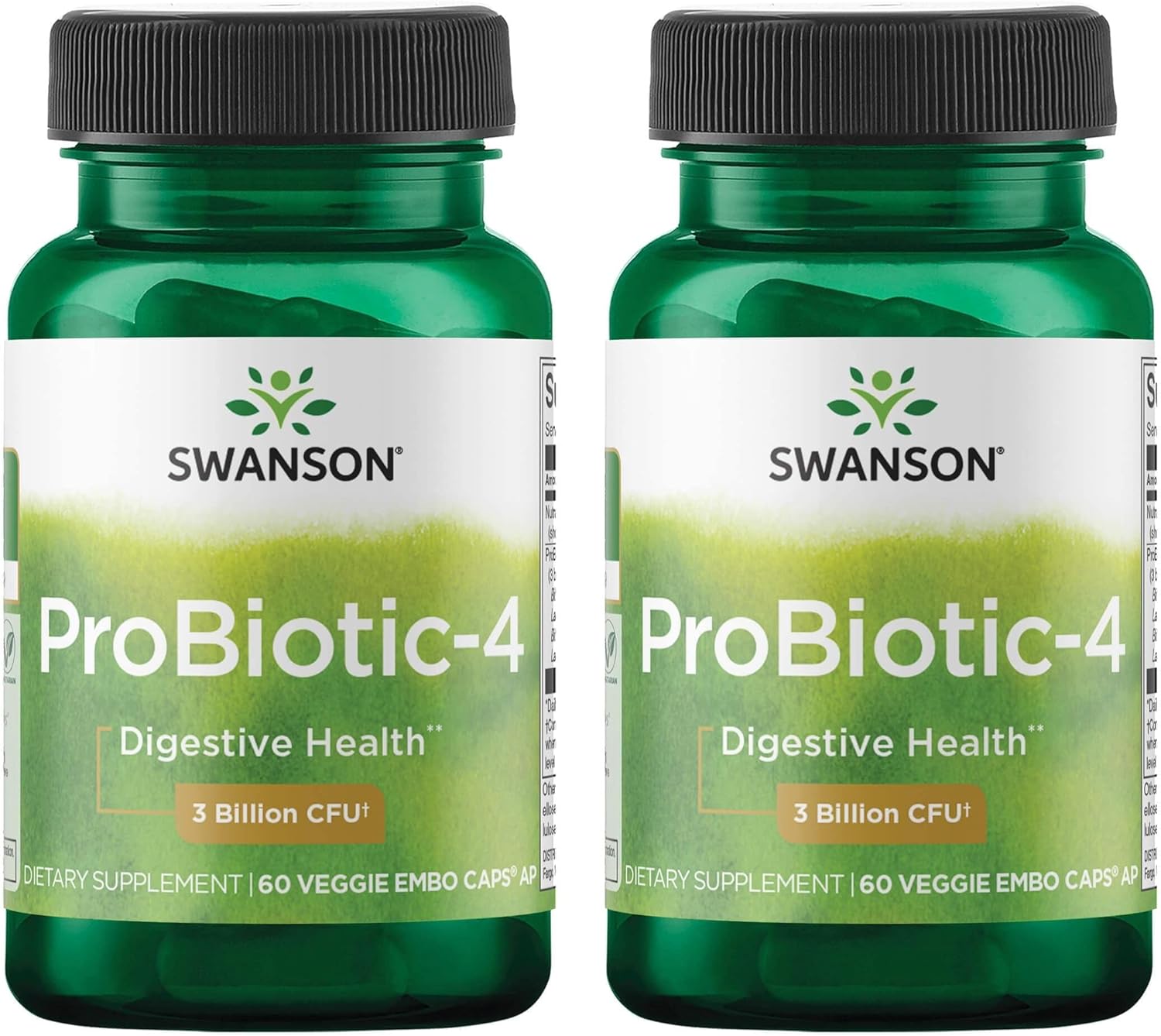 Swanson Probiotic-4 3 Billion Cfu 60 Veg Caps 2 Pack