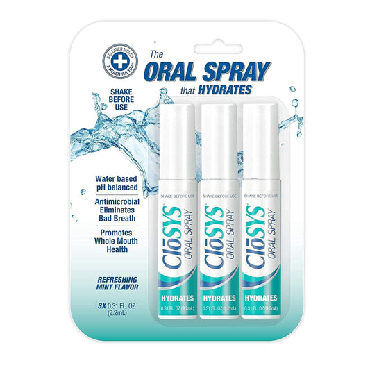 Closys Oral Breath Spray, 0.31 Ounce (3 Count), Mint, Sugar Free, Ph Balanced, Fights Bad Breath