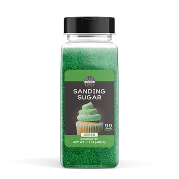 Birch & Meadow Sanding Sugar, Green, 1.1 Lb. Colorful Sugar Crystals For Festive Holiday Baking