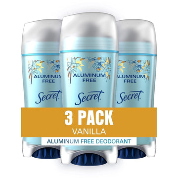 Secret Aluminum Free Deodorant For Women, Vanilla, 2.4 Oz (Pack Of 3)