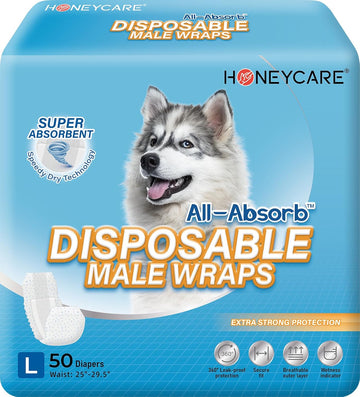 All-Absorb A24 Male Dog Wrap, 50 Count, Large