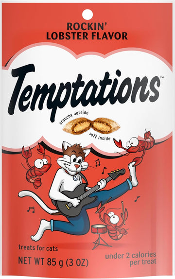 Temptations Classic Crunchy And Soft Cat Treats Rockin' Lobster Flavor, 3 Oz. Pouch (Pack Of 12)