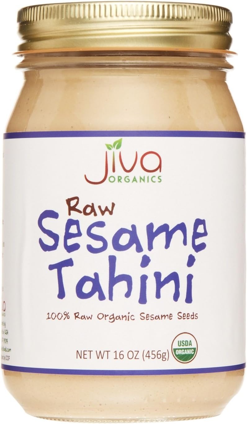 Jiva Organics RAW Organic Sesame Tahini 16-Ounce Jar - Non-GMO, Natural, Small Batch