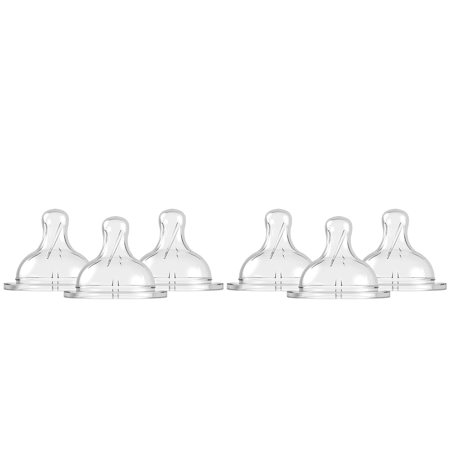 Amazon Brand - Mama Bear Wide-Neck Baby Bottle Nipple, Bpa-Free, Slow Flow (Pack Of 6)