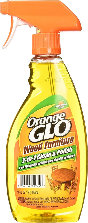 Orange Glo Wood Furniture 2-in-1 Cleaner & Polish, 16 ounces