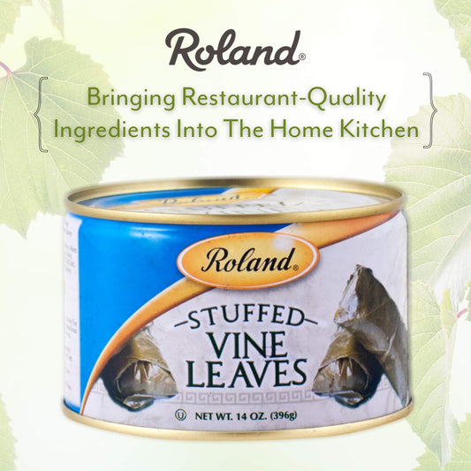 Roland Foods Canned Dolmas, Stuffed Vine Leaves With Rice And Spices, 14 Ounce Can, Pack Of 6