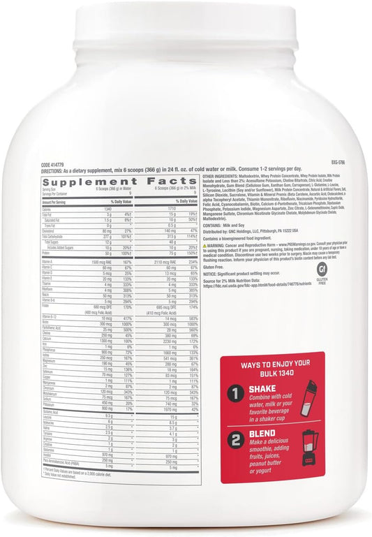 Gnc Pro Performance Bulk 1340 - Vanilla Ice Cream, 9 Servings, Supports Muscle Energy, Recovery And Growth