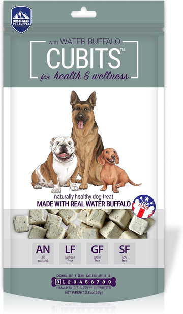 Himalayan Dog Chew Cubits With Water Buffalo, Natural Dog Training Treats, Gluten Free, Lactose & Grain Free, No Crumbs, No Sticky Mess, Small Dog Treat, 3.5 Oz Resealable Pouch
