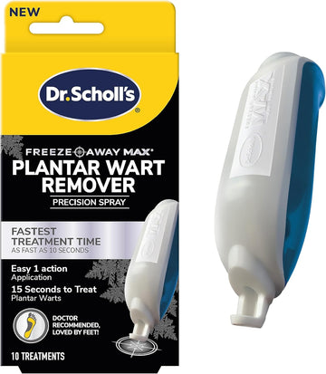 Dr. Scholl'S Freeze Away Max Plantar Wart Remover // 10 Applications, 15 Seconds To Treat Plantar Warts, Precision Spray, Easy 1-Action, 10 Treatments