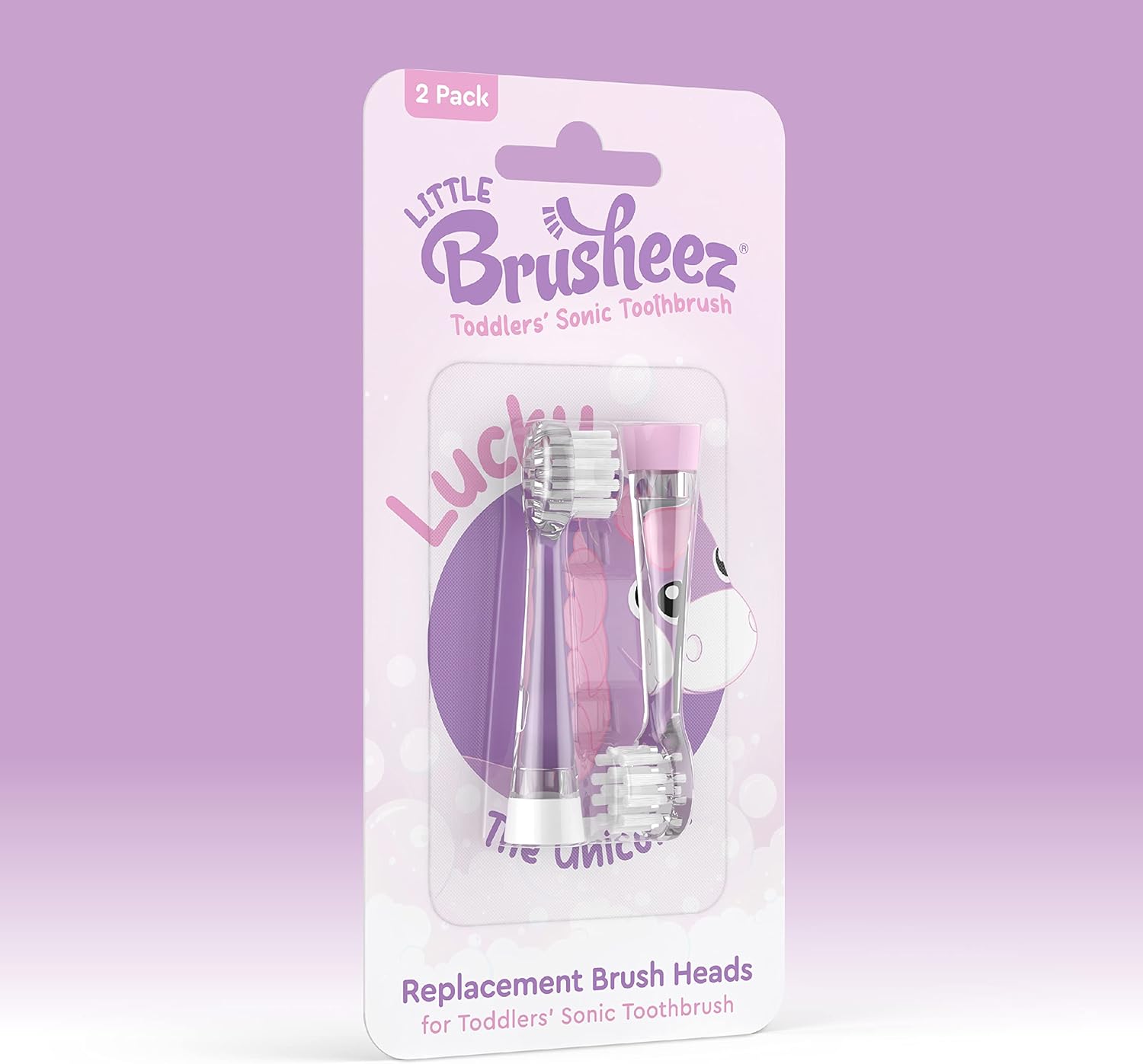 Little Brusheez® 2-Pack Replacement Brush Heads - Safe & Gentle Electric Brush Heads for Ages 1-3 Toddlers’ Sonic Toothbrush (Lucky The Unicorn) : Baby