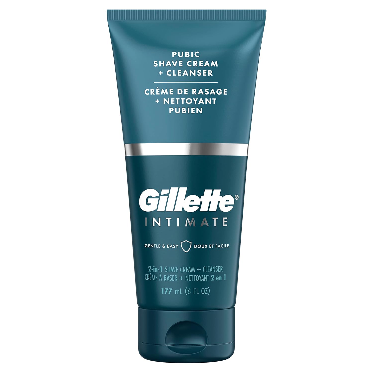 Gillette Intimate 2 In 1 Pubic Shave Cream + Cleanser, Gentle Formula, Formulated For Pubic Hair & Skin, With Aloe, Paraben Free (177 Ml)