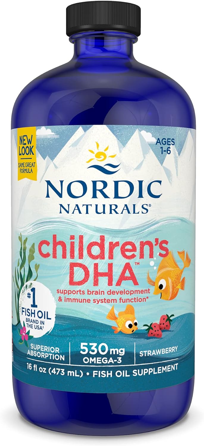 Nordic Naturals Children’s DHA, Strawberry - 16 oz for Kids - 530 mg O