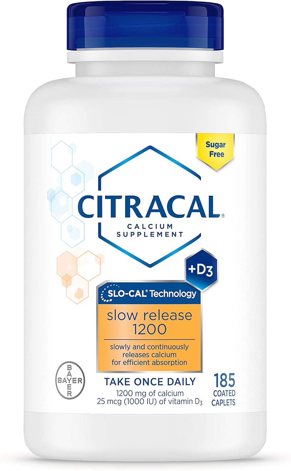 Citracal Slow Release 1200, 1200 Mg Calcium Citrate With Vitamin D (1000 Iu), Vitamin D3, Bone Health Support, Calcium Supplement For Ages 12+, 185 Count
