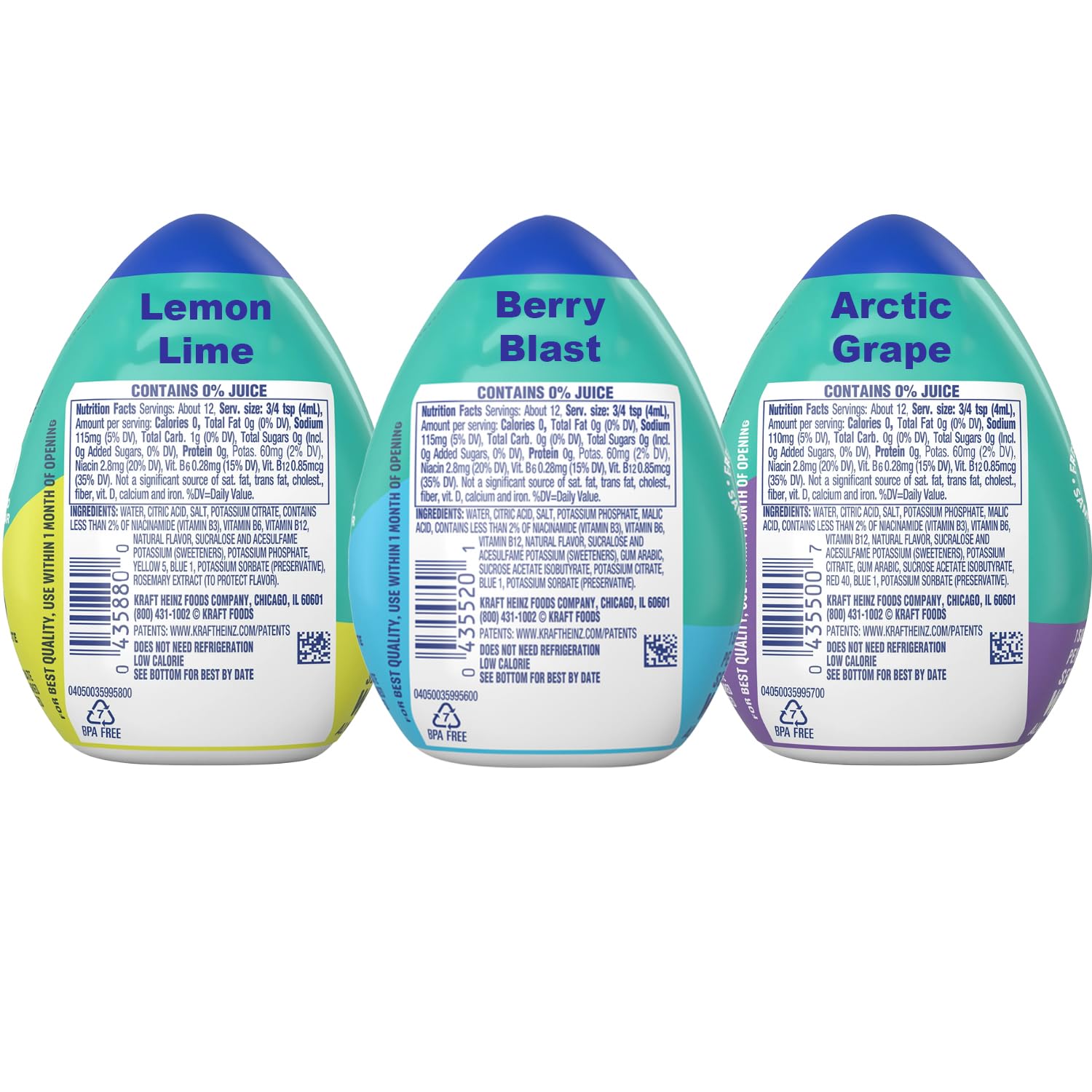 Mio Water Enhancer | Sugar Free Liquid Flavoring, 1.62 fl. oz (Pack of 3) | Choose Variety Pack from Exotic Flavors, Caffeine, Electrolytes, or Vitamins | Ships in Aromatik™ Damage-Proof Box (3 Pack, Hydrate (With Electrolytes & Vitamins)) : Grocery & Gourmet Food