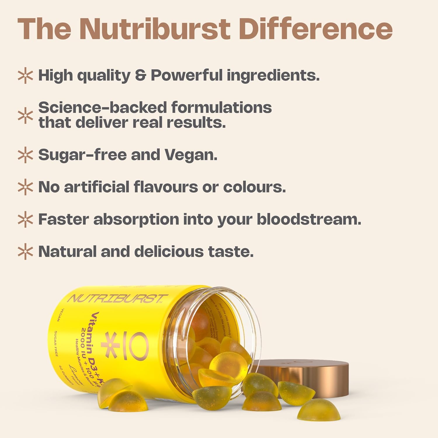 Nutriburst - Vegan Multivitamins Gummy Vitamin C B5 B6 B12, D - Multi Pack 3 x 60s Chewable Gummies - Sugar-Free Supplement - Healthy Nutrition Suitable for Vegetarians & Vegans : Amazon.co.uk: Health & Personal Care