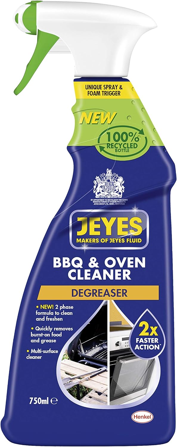 Jeyes Barbecue and Oven Cleaner, Powerful Against Grease, Trigger Spray for Outdoor & Indoor Use, 750ml