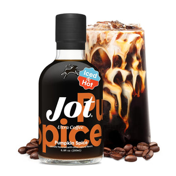 Jot Coffee Concentrate (Pumpkin Spice 1Pk) High Caffeine Pumpkin Spice Coffee, Pumkin Spice Latte, Iced Coffee, Instant Espresso, Makes 14 Cups Instant Pumpkin Coffee Cold Brew Concentrate Liquid