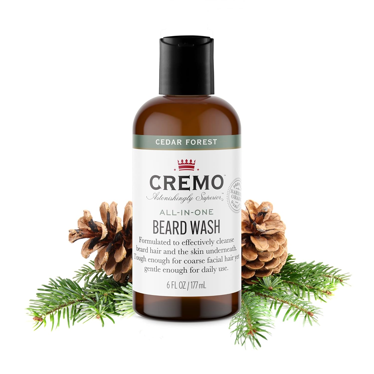 Cremo Cedar Forest All-In-One Beard and Face Wash, Specifically Designed To Clean Coarse Facial Hair, 6 Fluid Oz : Beauty & Personal Care