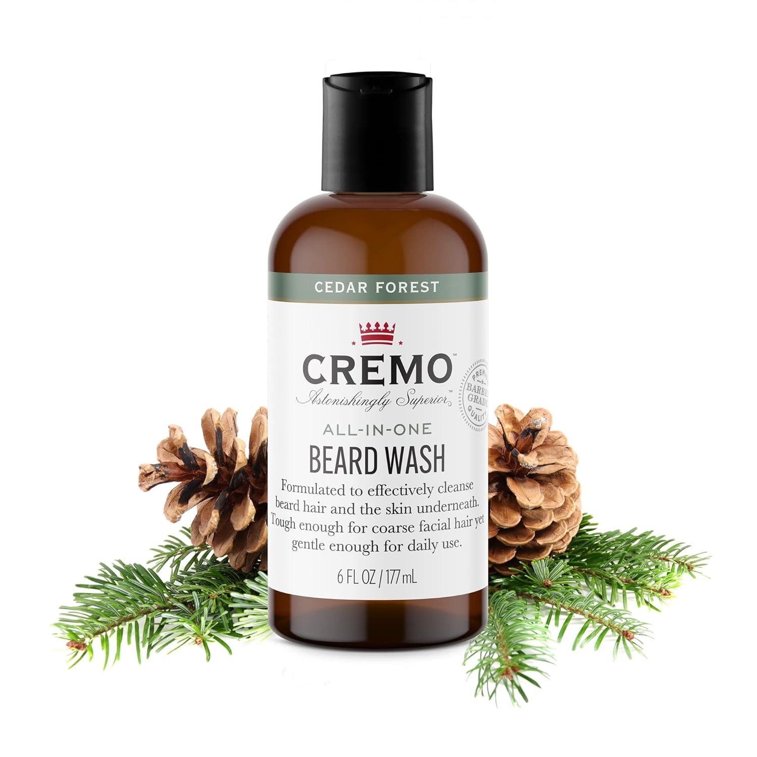 Cremo Cedar Forest All-In-One Beard and Face Wash, Specifically Designed To Clean Coarse Facial Hair, 6 Fluid Oz : Beauty & Personal Care