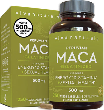 Peruvian Maca Root Supplement For Women & Men, 500Mg - Traditionally Used To Support Sexual Well-Being, Stamina & Endurance - 250 Yellow Maca Root Powder Capsules