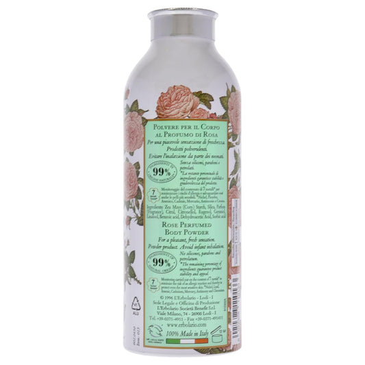 L'Erbolario Rose Perfumed Body Powder - Naturally Enticing Floral Scent With Rose, Jasmine, And White Musk - No Silicones, Parabens Or Petrolatum - Perfectly Refreshing For All Skin Types - 3.5 Oz : Beauty & Personal Care