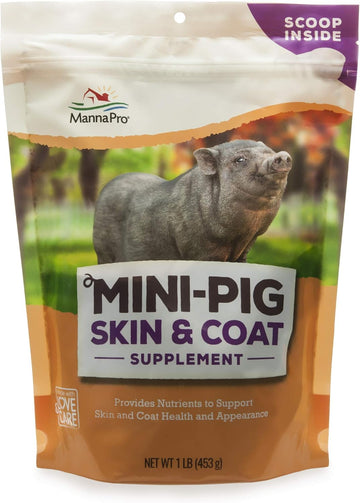 Manna Pro Mini Pig Skin & Coat Supplements | Contains Flaxseed, Biotin & Vitamin E | 1 Pound