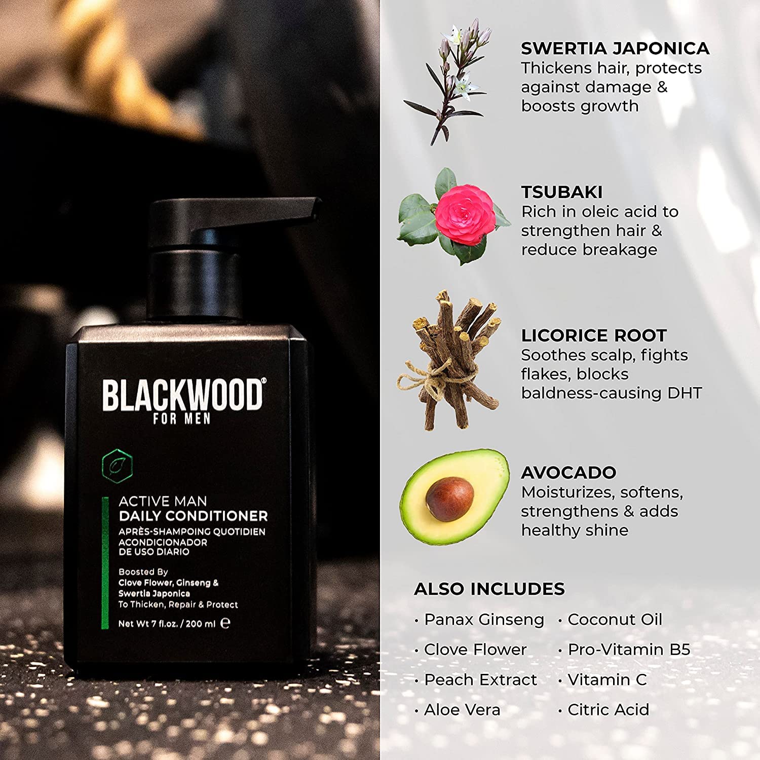 BLACKWOOD FOR MEN Dapper Dad Set including Travel Bag, Active Man Shampoo, Active Man Conditioner, & Pure Moisture Body Wash - Natural Vegan Formula : Beauty & Personal Care