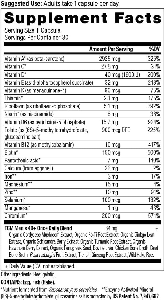 Multivitamin For Men By Ancient Nutrition, Ancient Multi Men'S 40+ Once Daily Vitamin Supplement 30 Ct, Vitamin A, Vitamin B And Vitamin K2, Supports Immune System, Paleo And Keto Friendly