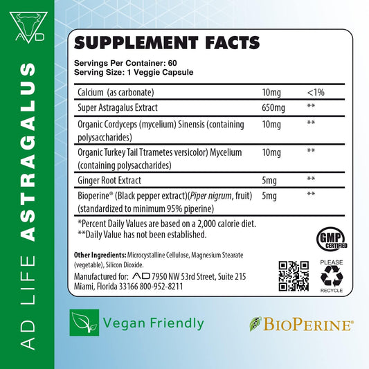 Project AD Astragalus Kidney Health Supplement (60 Servings)
