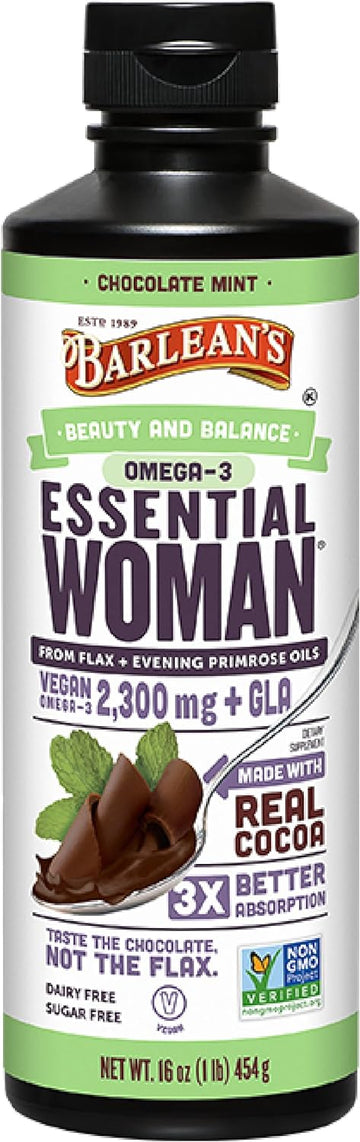 Barlean's Essential Woman Chocolate Mint Liquid Supplement from Flaxse