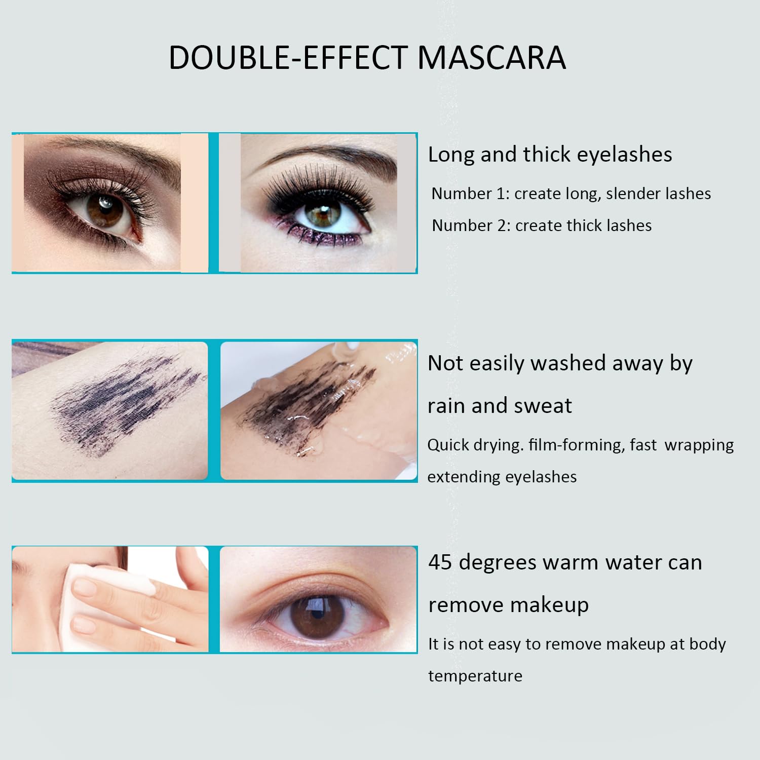 Waterproof Mascara, Tubing Mascara With No Clumping, Smudge-Proof Mascara Volume And Length, Black Makeup Mascara