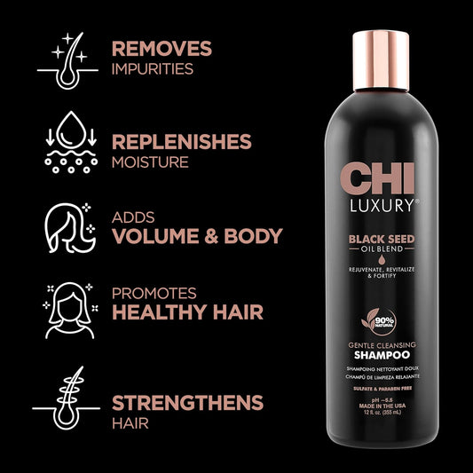 Chi Luxury Black Seed Oil, Gentle Cleansing Shampoo, 355 Ml White