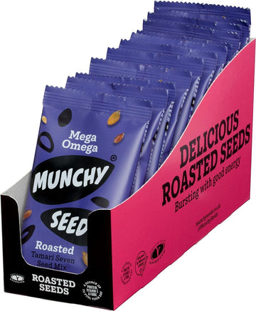 Munchy Seeds Mega Omega, 7-Seed Mix With Sunflower, Pumpkin, And Hemp, Protein Snack, Plant-Based Fibre & Vitamin E - 450G Mega Pack & Mild Chilli Sunflower, Pumpkin, Protein Snack - 450G