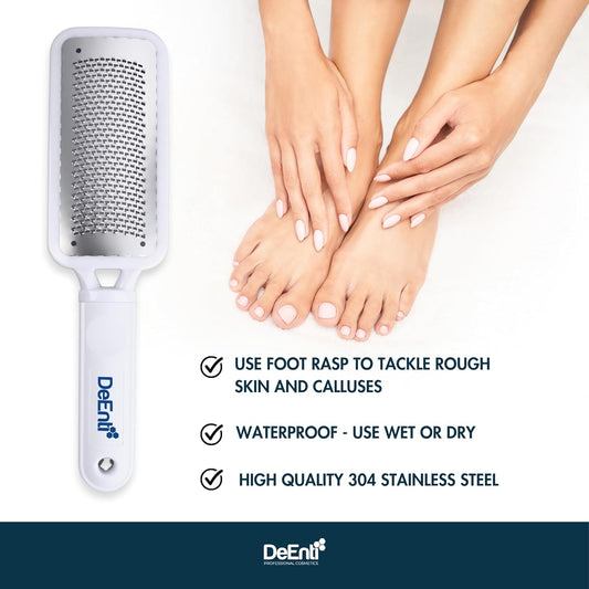 Deenti Metal Foot Rasp, Professional Grade Stainless Steel Foot File, Salon Quality Callus Remover, Lightweight Foot Scrubber, Home Manicure And Pedicure Tools