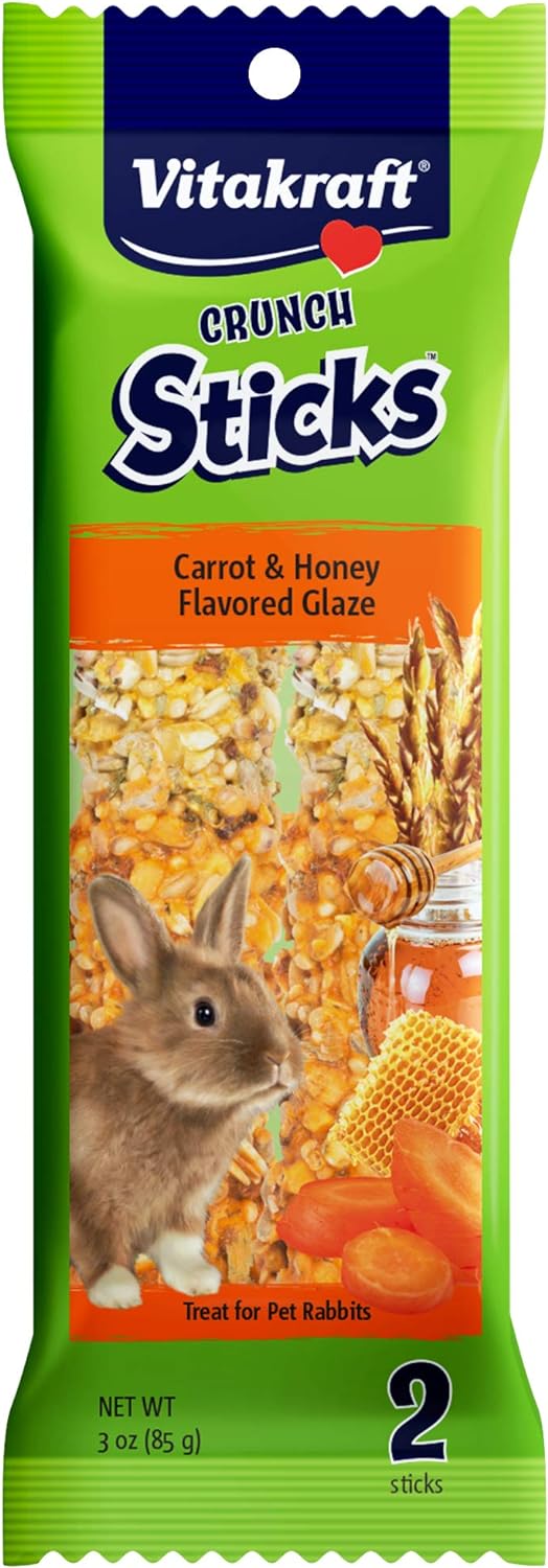 Vitakraft Crunch Sticks Rabbit Treat - Carrot And Honey - Rabbit Chew Sticks, 3 Oz