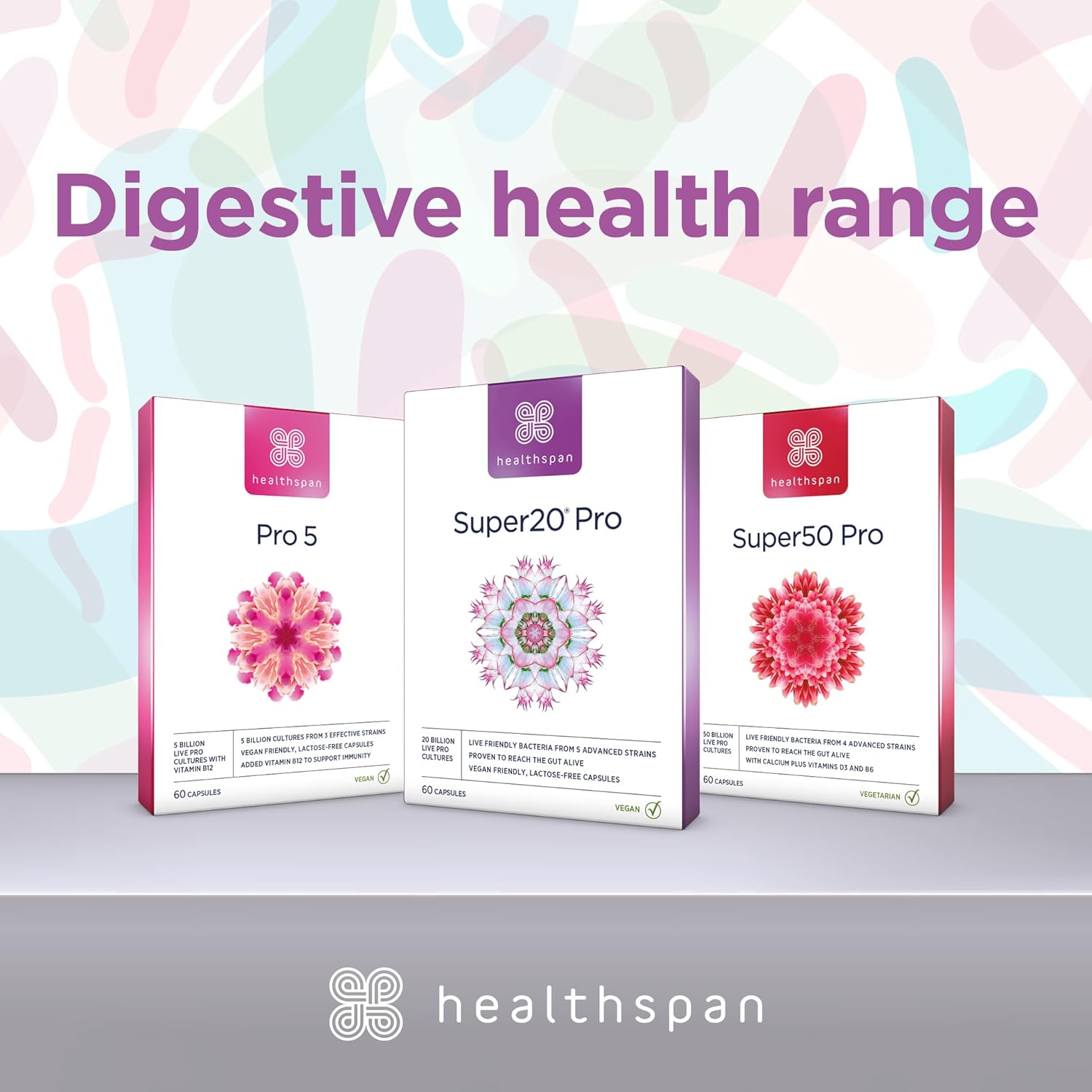 Healthspan Super20 Pro Supports a Healthy Gut (60 Capsuels) | Probiotic with 20 Billion Live Friendly Bacteria | from Five of The Best strains | Promotes Friendly Bacteria in Your Gut | Vegan : Amazon.co.uk: Health & Personal Care